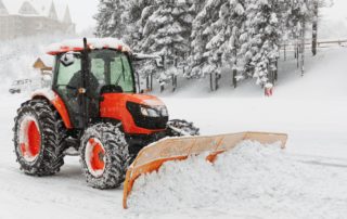 Snow removal using tractor