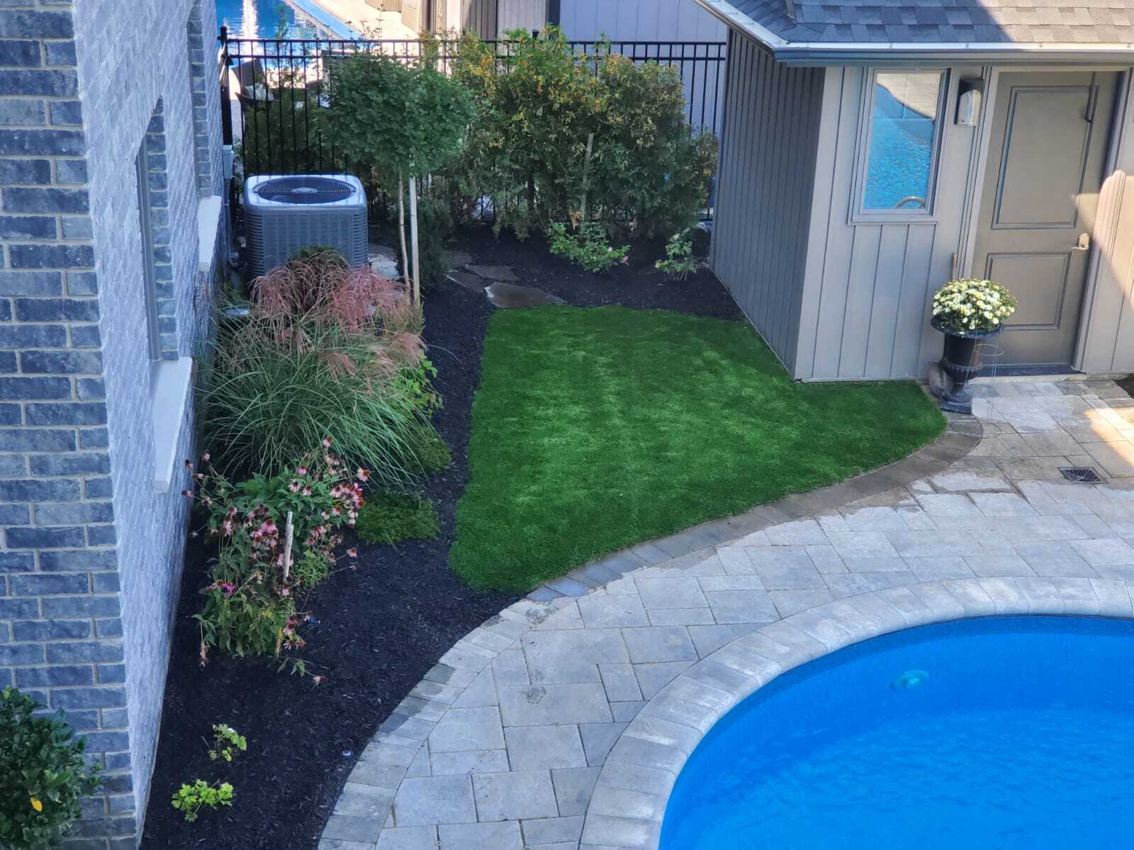 small backyard that has been designed by a landscaper